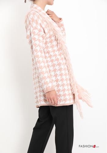 Houndstooth Duster Coat with fringes - ph 2