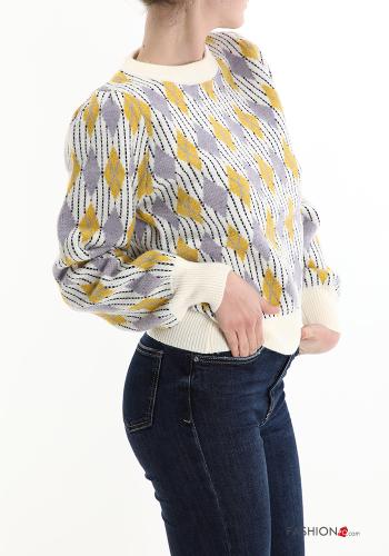 Maglione in Misto Lana Fantasia geometrica - ph 3