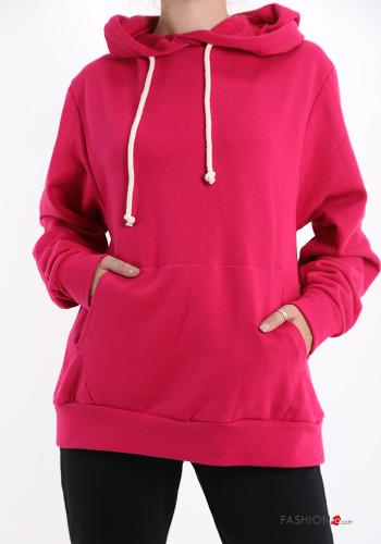 Felpa in Cotone con tasche con cappuccio - ph 1