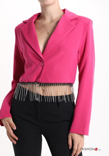 Blazer con bottoni con frange