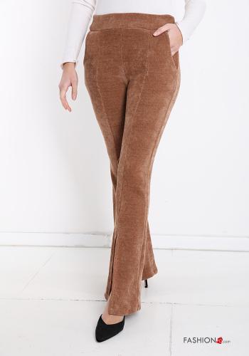 ausgestellte Samt Hose mit Taschen - ph 1