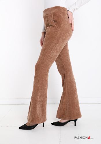 ausgestellte Samt Hose mit Taschen - ph 3