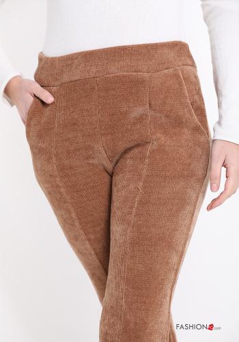 ausgestellte Samt Hose mit Taschen - ph 4