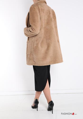 Cappotto pelliccia sintetica con tasche - ph 2