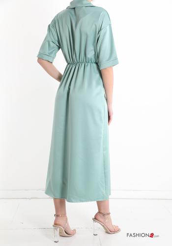 Robe satin à col en V - ph 2