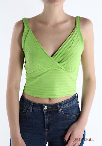 Top in Cotone scollo a V