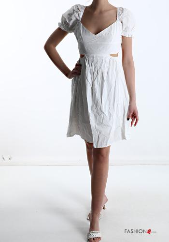 Abito in Cotone con fiocco scollo a V