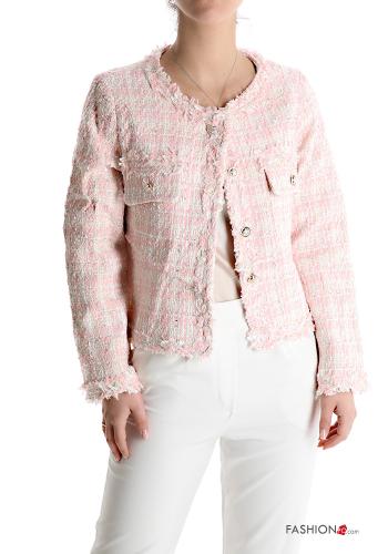 Tweed Jacke aus Baumwolle mit Knöpfen - ph 1