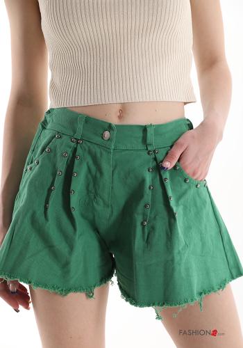 Cotton Shorts with pockets with studs - ph 4