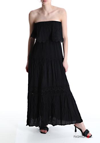 Robe en Coton détail dentelle à volants - ph 1