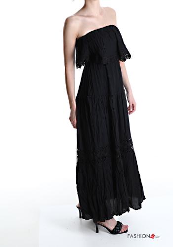 Robe en Coton détail dentelle à volants - ph 3