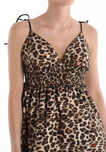 Scamiciato Fantasia animalier con fiocco scollo a V - ph 4