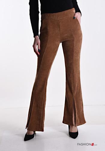 flared Velvet Trousers with pockets