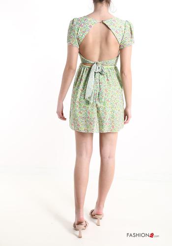 Robe à Imprimé Floral avec noeud à col en V - ph 2