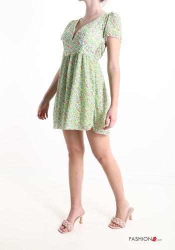 Robe à Imprimé Floral avec noeud à col en V - ph 3