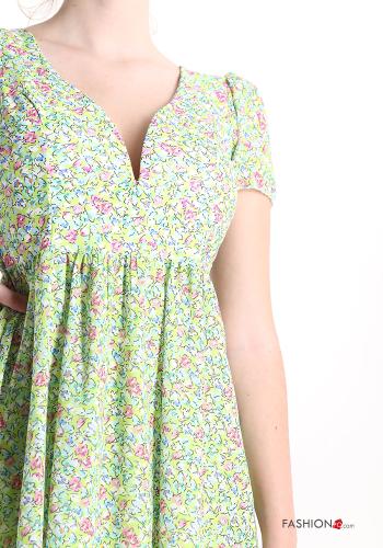 Robe à Imprimé Floral avec noeud à col en V - ph 4