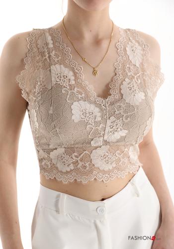 Top pizzo scollo a V - ph 4