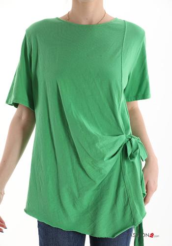 Cotton T-shirt with bow