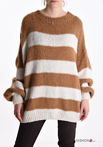 Maglione in Misto Lana oversize Fantasia righe