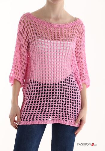 Maglione maniche corte a rete