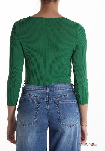 mini Cotton Cardigan with buttons with v-neck - ph 2