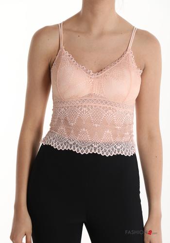 Top pizzo scollo a V con coppe