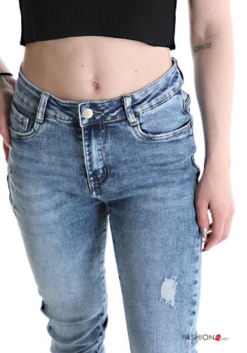 skinny Jeans aus Baumwolle mit Taschen - ph 3