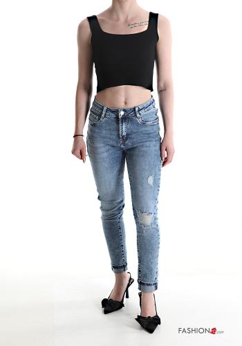 skinny Jeans aus Baumwolle mit Taschen - ph 4