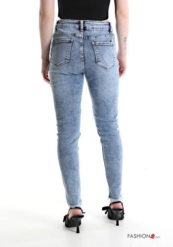 skinny roher saumabschluss Jeans aus Baumwolle mit Taschen - ph 2