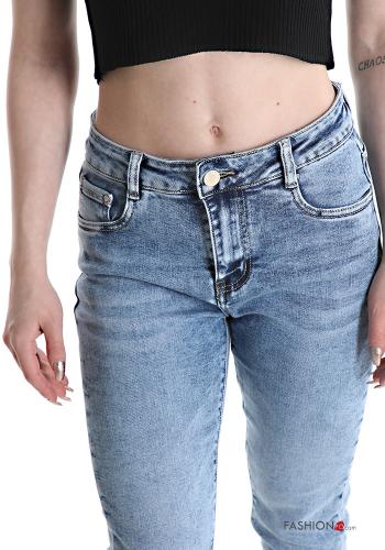 skinny roher saumabschluss Jeans aus Baumwolle mit Taschen - ph 4