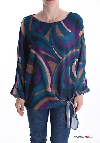 Patterned Blouse with knot - ph 1