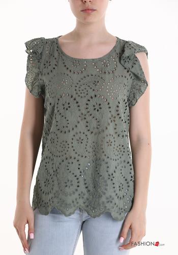 Blusa de Algodón sin mangas bordado inglés - ph 1