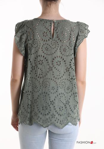 Blusa de Algodón sin mangas bordado inglés - ph 2