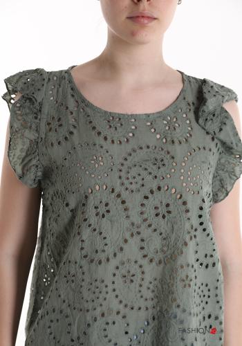 Blusa de Algodón sin mangas bordado inglés - ph 4