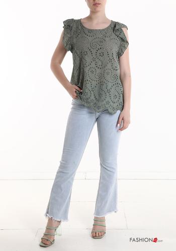 Blusa de Algodón sin mangas bordado inglés - ph 5