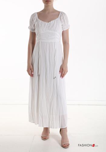 short sleeve long Dress bardot neckline
