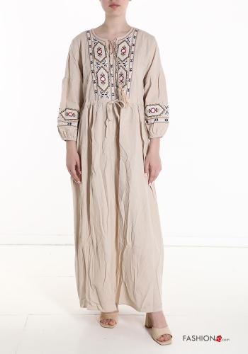 Embroidered long Cotton Dress