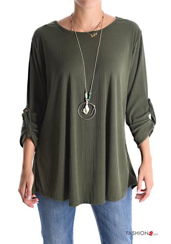 Bluse mit Halskette 3/4 ärmel - ph 1