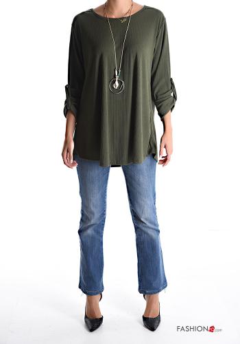 Bluse mit Halskette 3/4 ärmel - ph 5
