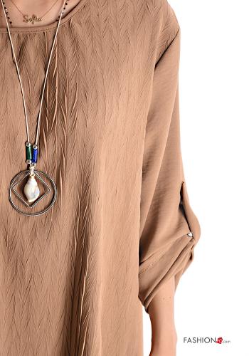 Bluse mit Halskette 3/4 ärmel - ph 4