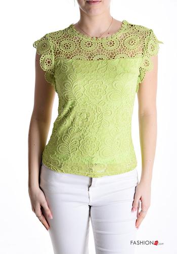 Top sans manches broderie anglaise