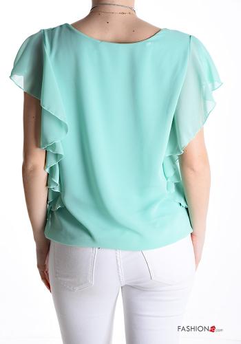 ruffle sleeve Blouse with necklace - ph 2