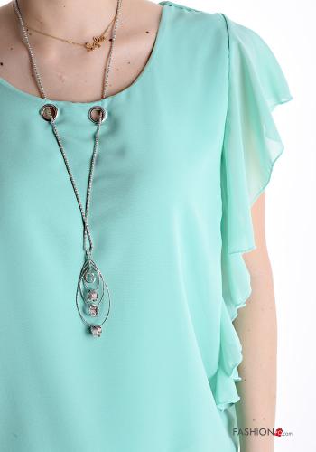 ruffle sleeve Blouse with necklace - ph 4