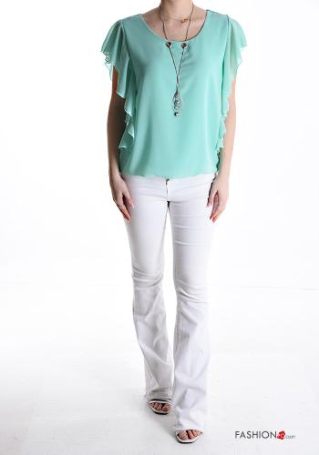 ruffle sleeve Blouse with necklace - ph 5