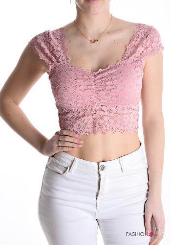 sleeveless mini lace trim Top