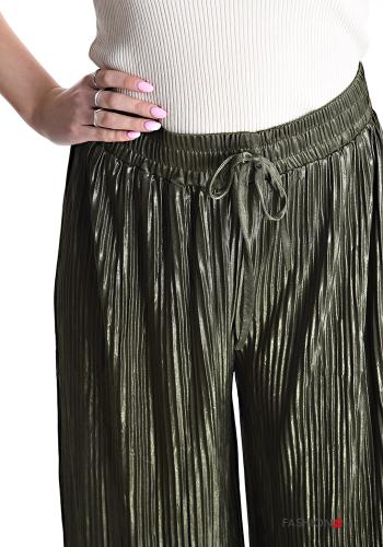 Calças plissê wide leg com elástico - ph 4