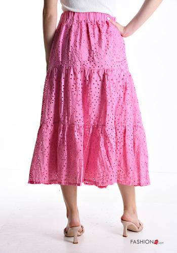 Embroidered Skirt with elastic broderie anglaise with flounces - ph 2