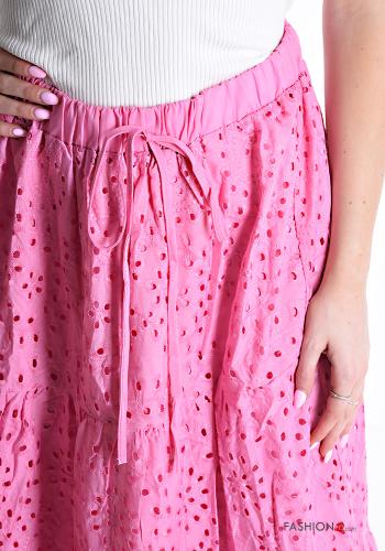 Embroidered Skirt with elastic broderie anglaise with flounces - ph 4