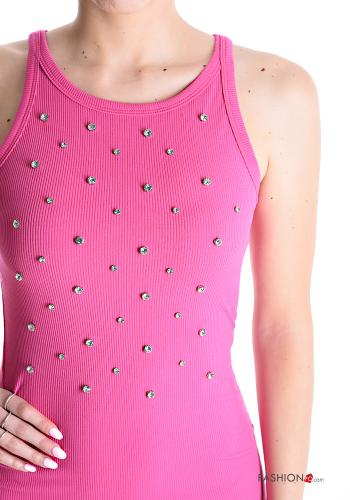 Robe Côtelé sans manches avec strass avec fonte - ph 4