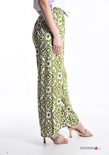 Pantalone wide leg Fantasia batik con elastico - ph 3